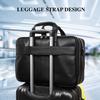 Nappa Leather Briefcase for Men Large Business Travel Messenger Tote Bag 17'' Laptop Bag with YKK Zippers (Black) view 4