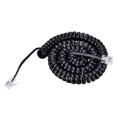 SAISN Telephone Handset Cord 6 Feet (Stretch Length) RJ9 4P4C Phone Cord for Landline Coiled Phone Cable Curly Telephone Wire, Coiled Length 0.68 to 6 Feet, Black