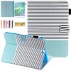 Galaxy Tab S2 9.7 Case, Dteck Folio Stand PU Leather Protective Case with Auto Sleep/Wake Card Holders Wallet Cover for Samsung Galaxy Tab S2 9.7 Case 2015 Released SM-T810 T815 T813,Mint Stripes view 1