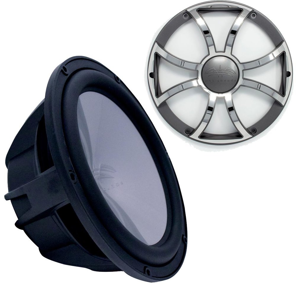 Wet Sounds REVO12FAS2-B 12 in Black Subwoofer Gunmetal Grill 2 Ohm