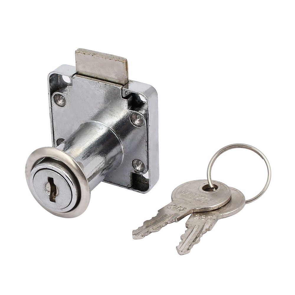 uxcell 40mmx40mmx37mm Metal Square Base Drawer Lock Locker Silver Tone