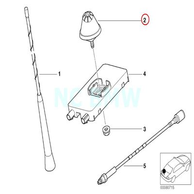 BMW Genuine Short Rod Antenna Antenna Head