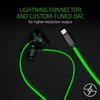 Razer Hammerhead Earbuds for iOS: DAC - Custom-Tuned Dual-Driver Technology - in-Line Mic & Volume Control - Aluminum Frame - Lightning Connector - Green, RZ04-02090100-R3U1 view 2