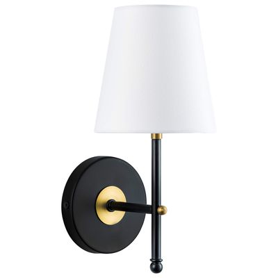 Tamb Wall Sconce with Fabric Shade | Antique Brass Hallway Light Fixture LL-SC201-AB
