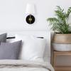 Tamb Wall Sconce with Fabric Shade | Antique Brass Hallway Light Fixture LL-SC201-AB view 4