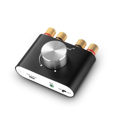 Nobsound Mini Bluetooth 5.0 Power Amplifier, Stereo Hi-Fi Digital Amp 2.0 Channel 50W2 with AUX/USB/Bluetooth Input, Wireless Audio Receiver, PC Sound Card with Power Supply (Black)