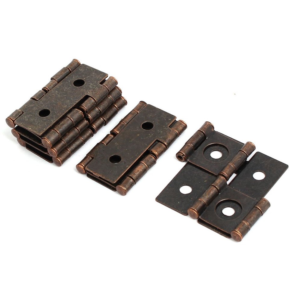 uxcell 47mmx45mmx5mm Antique Style Double Acting Folding Screen Hinge Copper Tone 5pcs