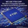 TECHTOO 4 Port Professional FTDI CHIP USB to Serial RS232 DB9 Adapter Converter Serial Cable 9-Pin Male to Male with Thumbscrews (W/Thumbscrews, 4 RS232 Port) view 2