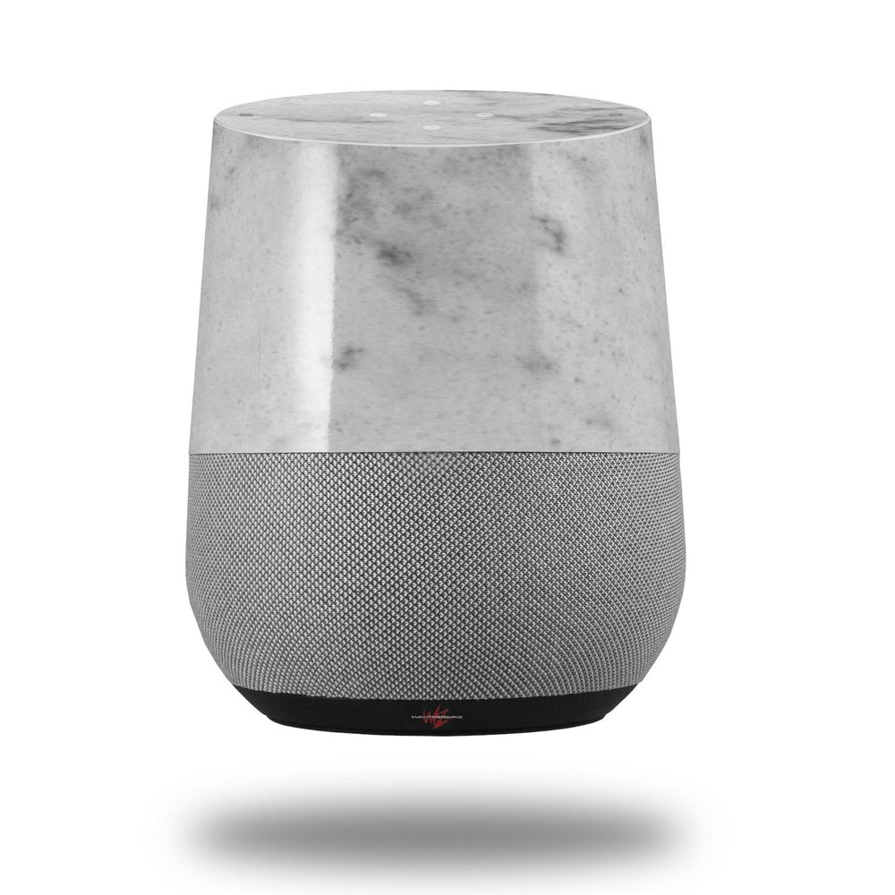 Decal Style Skin Wrap for Google Home Original - Marble Granite 07 White Gray (Google Home NOT Included) by WraptorSkinz