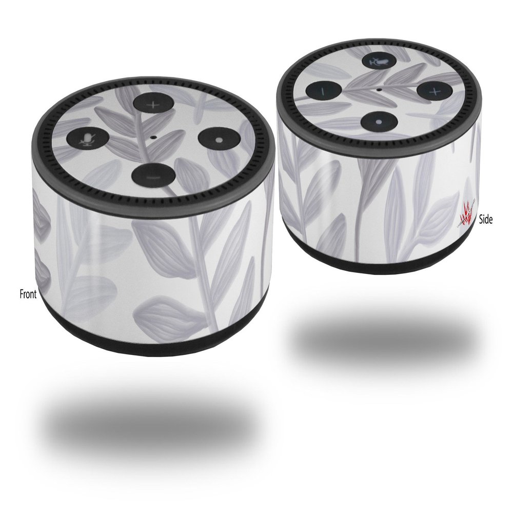 Skin Wrap Decal Set 2 Pack for Amazon Echo Dot 2 - Watercolor Leaves Purple (2nd Generation ONLY - Echo NOT Included)