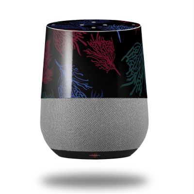 Decal Style Skin Wrap for Google Home Original - Floating Coral Black (Google Home NOT Included) by WraptorSkinz