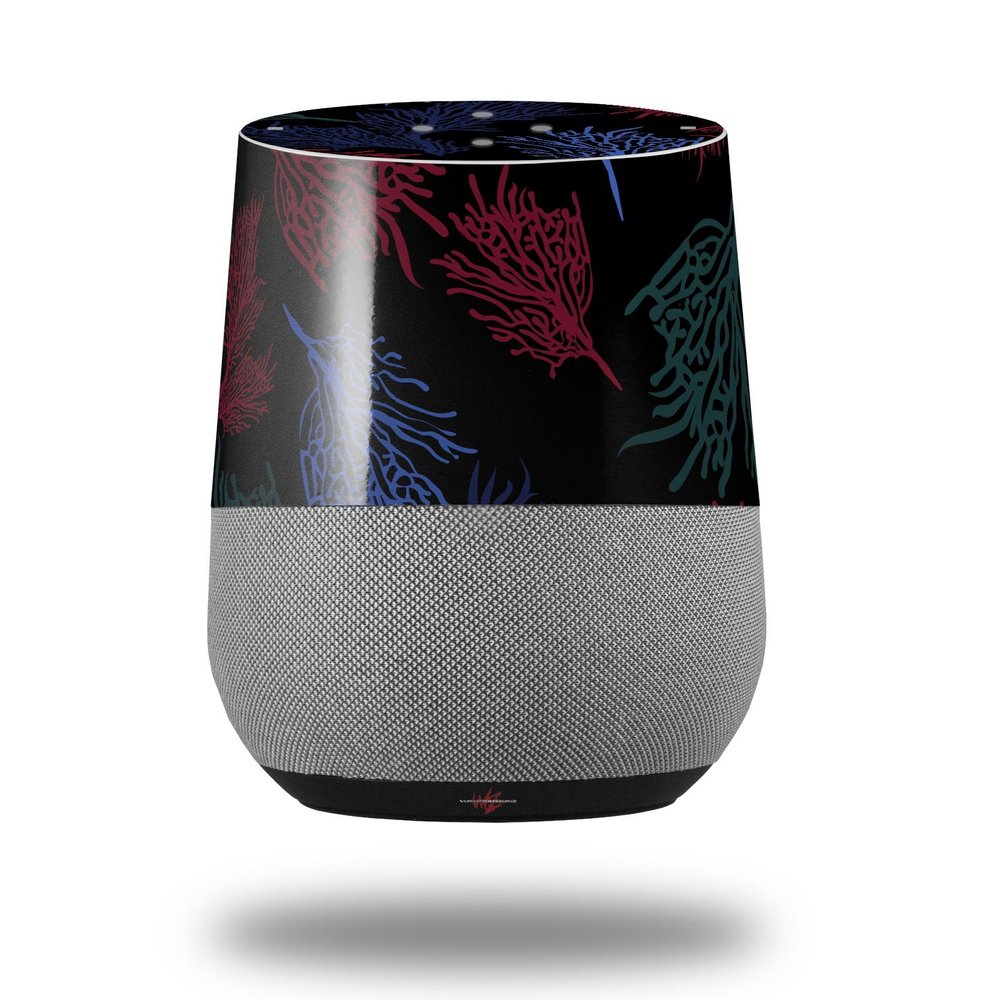 Decal Style Skin Wrap for Google Home Original - Floating Coral Black (Google Home NOT Included) by WraptorSkinz