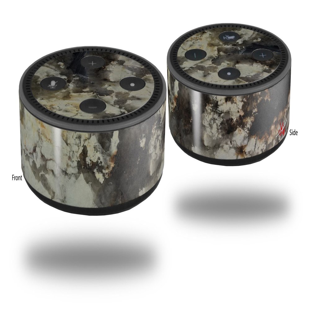 Skin Wrap Decal Set 2 Pack for Amazon Echo Dot 2 - Marble Granite 04 (2nd Generation ONLY - Echo NOT Included)