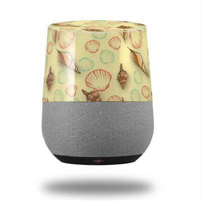 Decal Style Skin Wrap for Google Home Original - Sea Shells 02 Yellow Sunshine (Google Home NOT Included) by WraptorSkinz