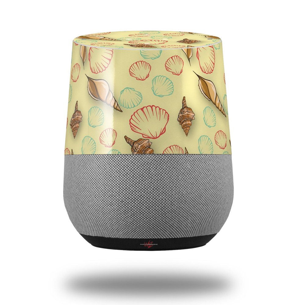 Decal Style Skin Wrap for Google Home Original - Sea Shells 02 Yellow Sunshine (Google Home NOT Included) by WraptorSkinz