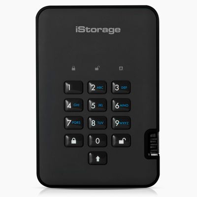 iStorage diskAshur2 SSD 256GB Black - Secure portable solid state drive - Password protected - Dust & water resistant - Hardware Encryption
