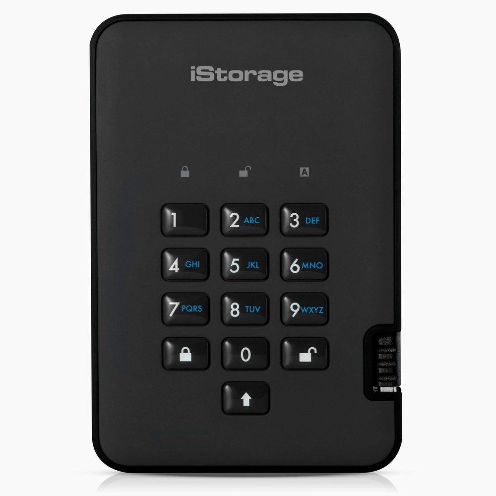 iStorage diskAshur2 SSD 256GB Black - Secure portable solid state drive - Password protected - Dust & water resistant - Hardware Encryption
