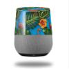 Decal Style Skin Wrap for Google Home Original - Famingos and Flowers Blue Medium (Google Home NOT Included) by WraptorSkinz view 1