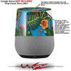 Decal Style Skin Wrap for Google Home Original - Famingos and Flowers Blue Medium (Google Home NOT Included) by WraptorSkinz view 2