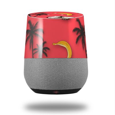 Decal Style Skin Wrap for Google Home Original - Coconuts Palm Trees and Bananas Coral (Google Home NOT Included) by WraptorSkinz