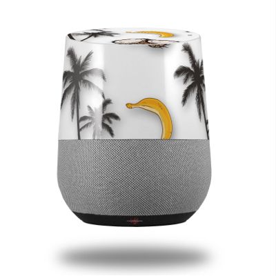 Decal Style Skin Wrap for Google Home Original - Coconuts Palm Trees and Bananas White (Google Home NOT Included) by WraptorSkinz