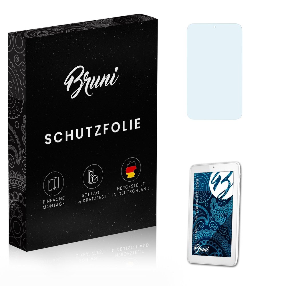 Bruni Screen Protector compatible with Alcatel One Touch Pixi 3 (7) 3G/WiFi Protector Film, crystal clear Protective Film (2X)