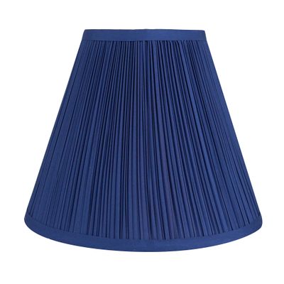 Urbanest Mushroom Pleated Softback Lamp Shade, Faux Silk, 6-inch by 12-inch by 8-inch, Navy Blue, Spider Washer Fitter