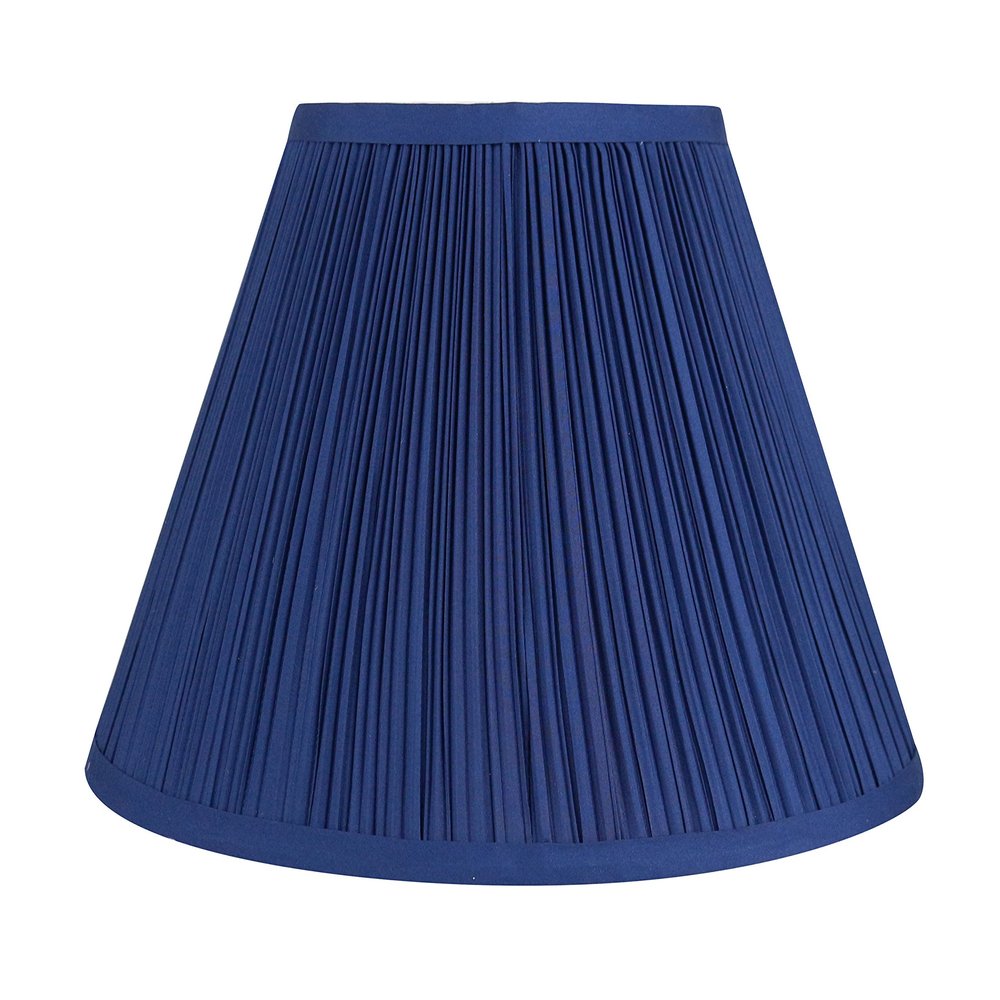 Urbanest Mushroom Pleated Softback Lamp Shade, Faux Silk, 6-inch by 12-inch by 8-inch, Navy Blue, Spider Washer Fitter