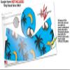 Decal Style Skin Wrap for Google Home Original - Coconuts Palm Trees and Bananas Blue Medium (Google Home NOT Included) by WraptorSkinz view 3
