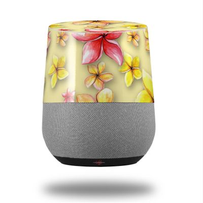 Decal Style Skin Wrap for Google Home Original - Beach Flowers Yellow Sunshine (Google Home NOT Included) by WraptorSkinz