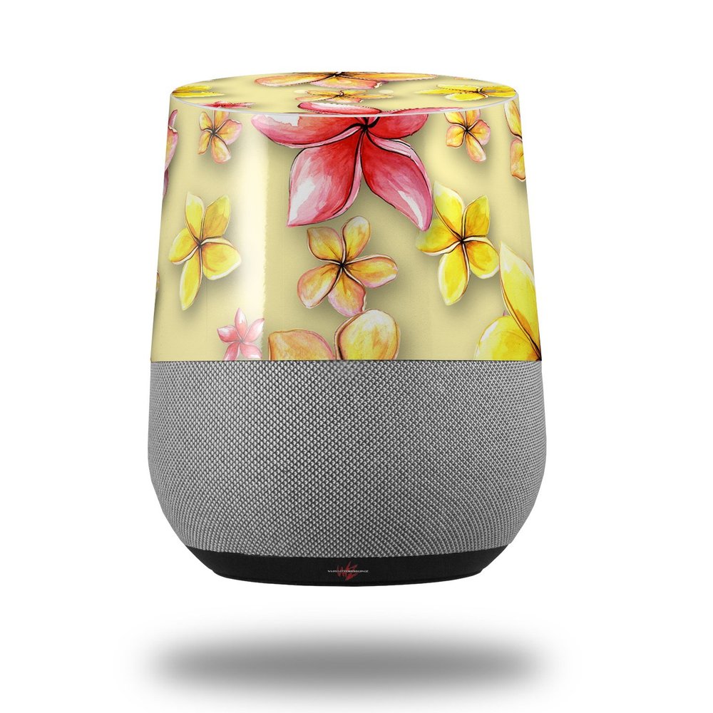 Decal Style Skin Wrap for Google Home Original - Beach Flowers Yellow Sunshine (Google Home NOT Included) by WraptorSkinz