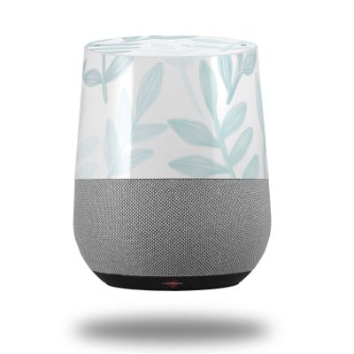 Decal Style Skin Wrap for Google Home Original - Watercolor Leaves Blues (Google Home NOT Included) by WraptorSkinz