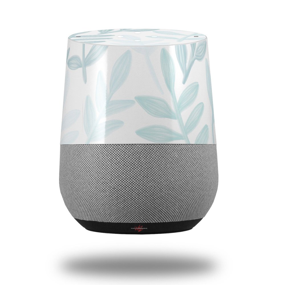 Decal Style Skin Wrap for Google Home Original - Watercolor Leaves Blues (Google Home NOT Included) by WraptorSkinz