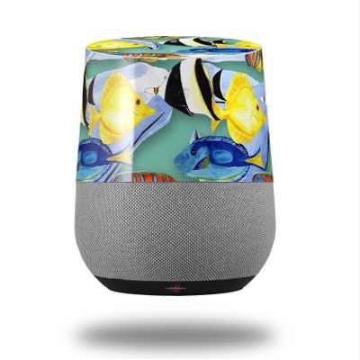 Decal Style Skin Wrap for Google Home Original - Tropical Fish 01 Seafoam Green (Google Home NOT Included) by WraptorSkinz