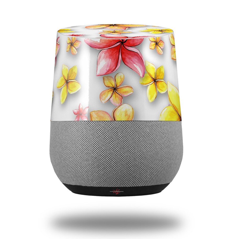 Decal Style Skin Wrap for Google Home Original - Beach Flowers White (Google Home NOT Included) by WraptorSkinz