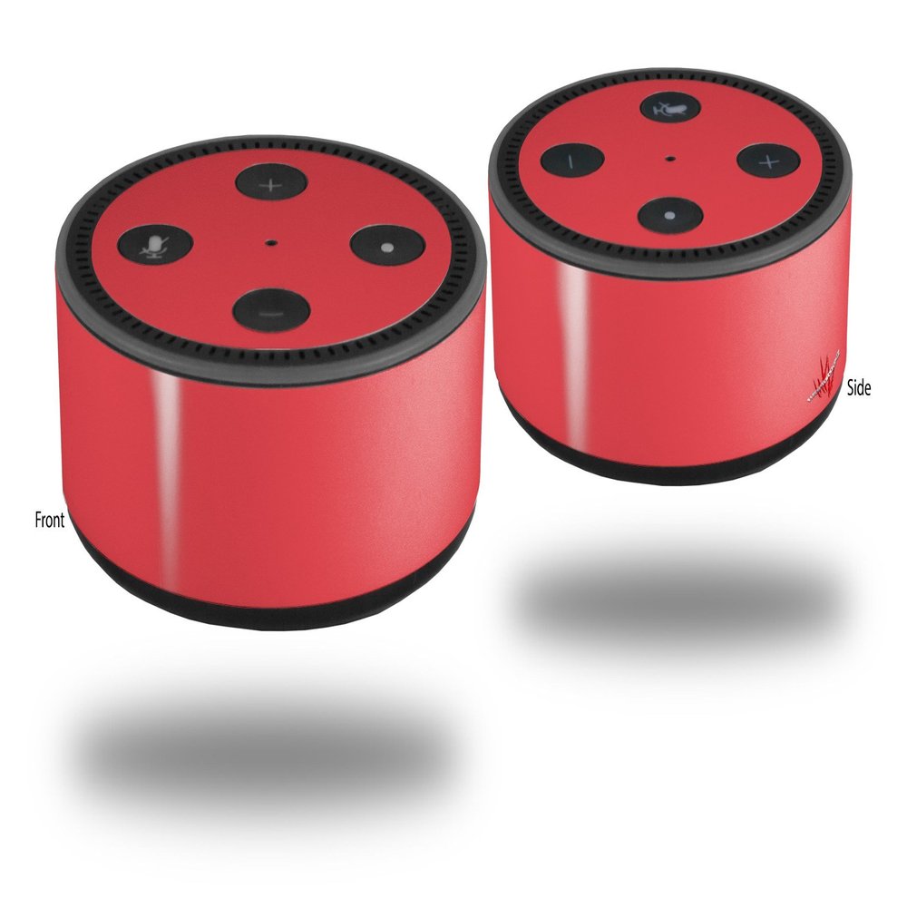 Skin Wrap Decal Set 2 Pack for Amazon Echo Dot 2 - Solids Collection Coral (2nd Generation ONLY - Echo NOT Included)