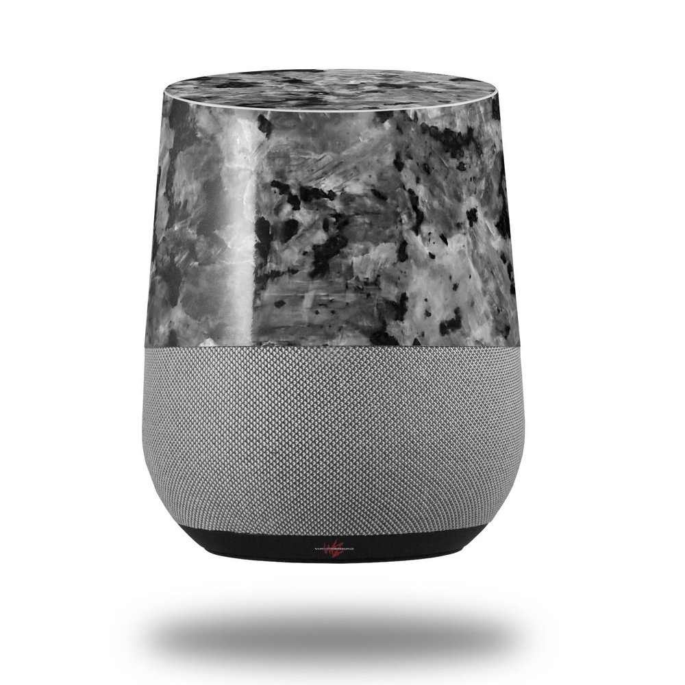 Decal Style Skin Wrap for Google Home Original - Marble Granite 02 Speckled Black Gray (Google Home NOT Included) by WraptorSkinz