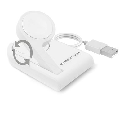 [MFI Certified] Replacement Protable Magnetic Charging Dock for Apple iWatch, Foldable Enable Nightstand Mode with 3ft Long USB Cable Compatible for All iWatch Series 1, 2, 3 (38, 42mm) (White)