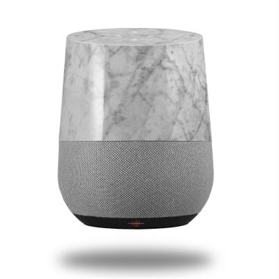 Decal Style Skin Wrap for Google Home Original - Marble Granite 09 White Gray (Google Home NOT Included) by WraptorSkinz