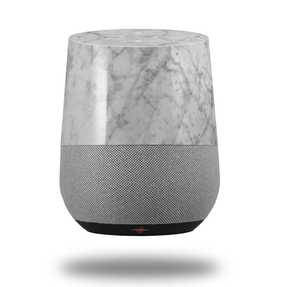 Decal Style Skin Wrap for Google Home Original - Marble Granite 09 White Gray (Google Home NOT Included) by WraptorSkinz