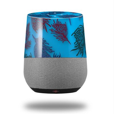Decal Style Skin Wrap for Google Home Original - Floating Coral Blue Medium (Google Home NOT Included) by WraptorSkinz