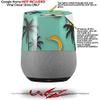 Decal Style Skin Wrap for Google Home Original - Coconuts Palm Trees and Bananas Seafoam Green (Google Home NOT Included) by WraptorSkinz view 2