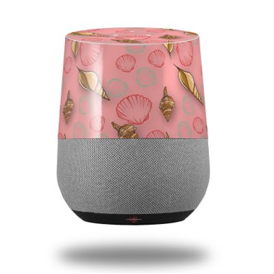 Decal Style Skin Wrap for Google Home Original - Sea Shells 02 Pink (Google Home NOT Included) by WraptorSkinz