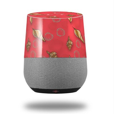 Decal Style Skin Wrap for Google Home Original - Sea Shells 02 Coral (Google Home NOT Included) by WraptorSkinz