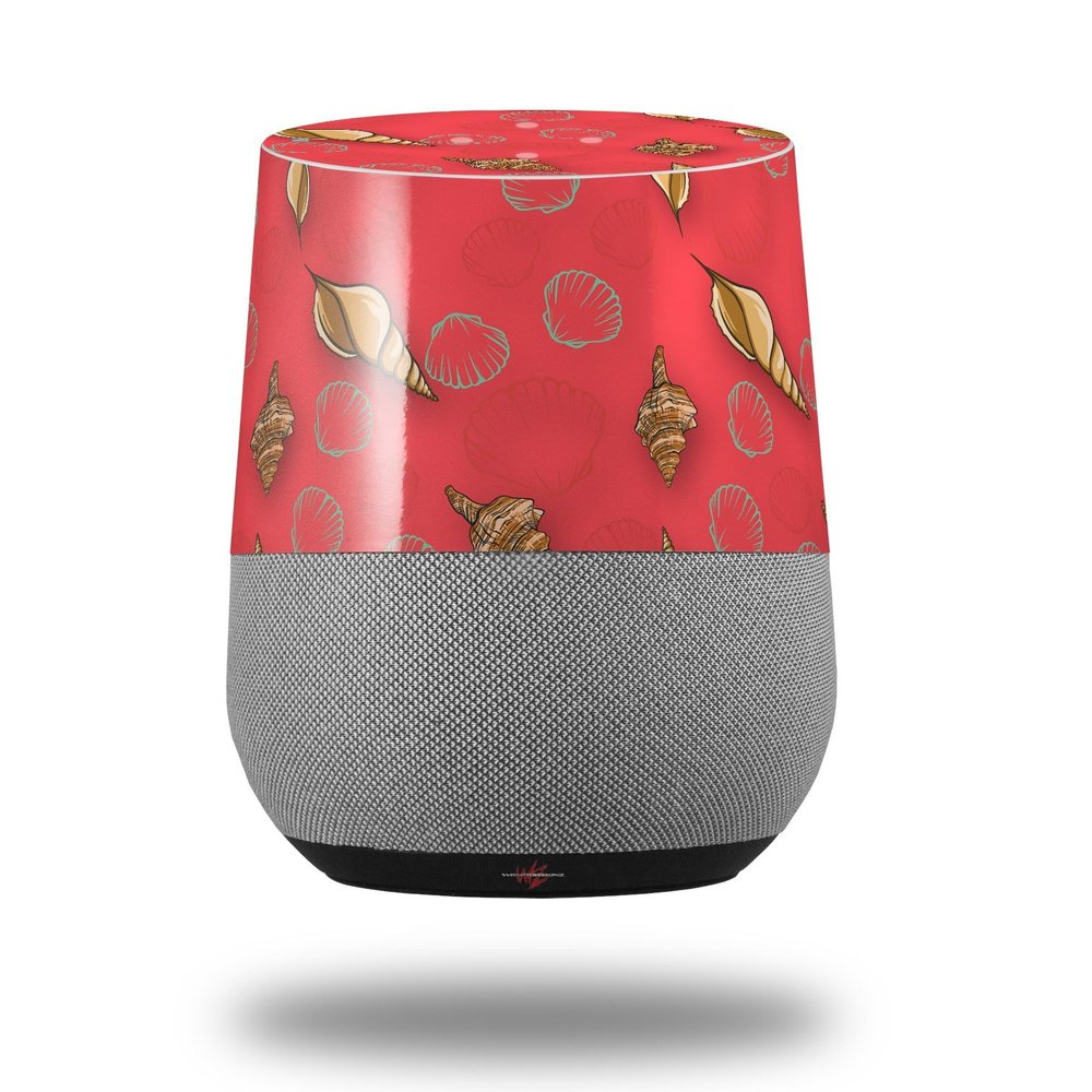 Decal Style Skin Wrap for Google Home Original - Sea Shells 02 Coral (Google Home NOT Included) by WraptorSkinz