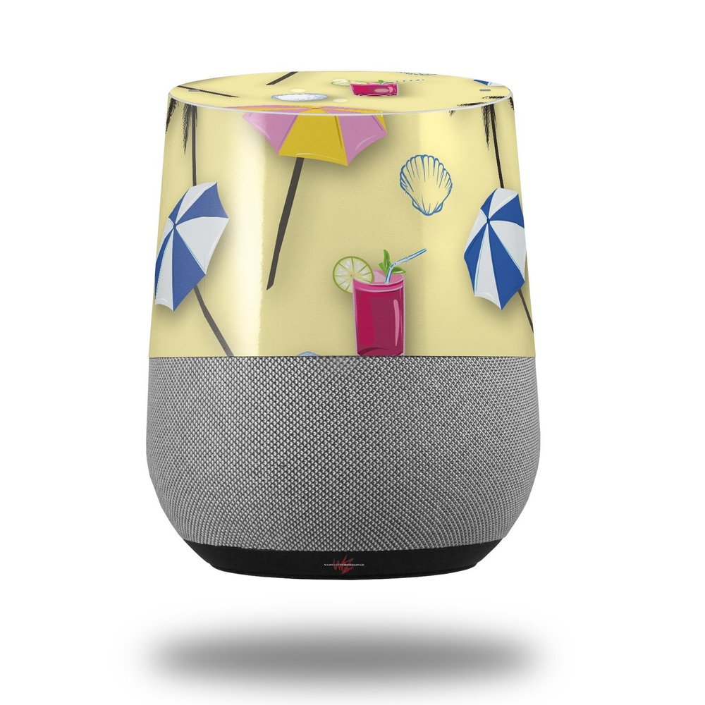 Decal Style Skin Wrap for Google Home Original - Beach Party Umbrellas Yellow Sunshine (Google Home NOT Included) by WraptorSkinz