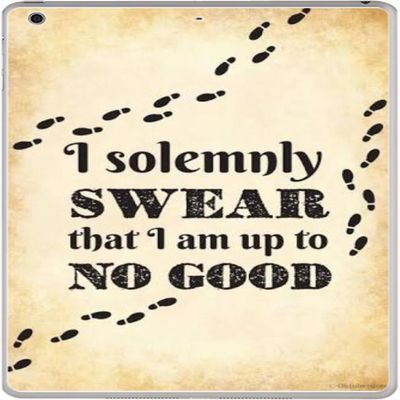 I Solemnly Swear I Am Up to No Good Quote Design Print Image Artwork Vinyl Decal Sticker Skin by Trendy Accessories for iPad Air