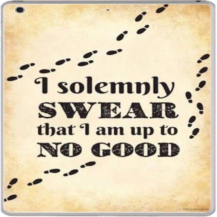 I Solemnly Swear I Am Up to No Good Quote Design Print Image Artwork Vinyl Decal Sticker Skin by Trendy Accessories for iPad Air