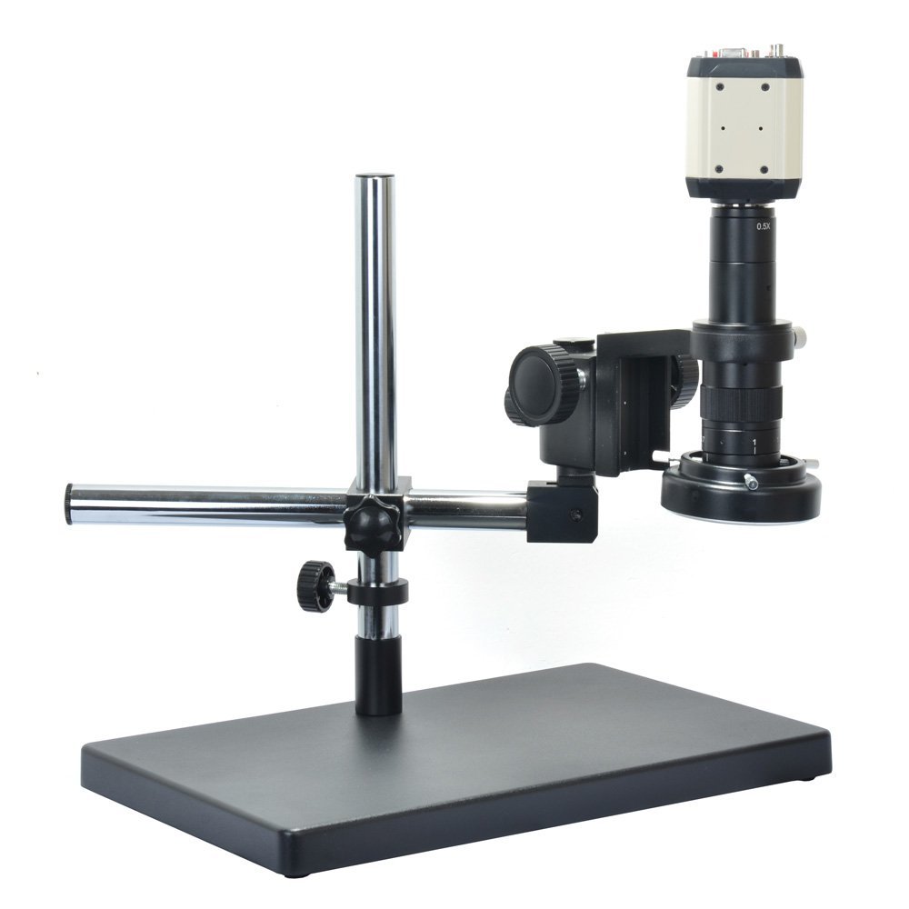 1080P VGA AV USB 3 in1 Digital Industry Microscope Camera Set & Big Stand Universal Bracket & 180X Zoon C-Mount Lens & 144 LED Light