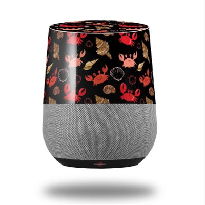 Decal Style Skin Wrap for Google Home Original - Crabs and Shells Black (Google Home NOT Included) by WraptorSkinz